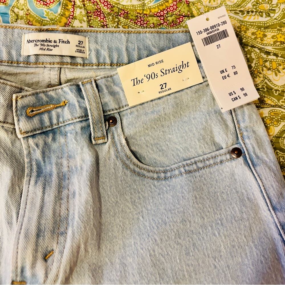 Abercrombie & Fitch Blue Straight Leg Jeans